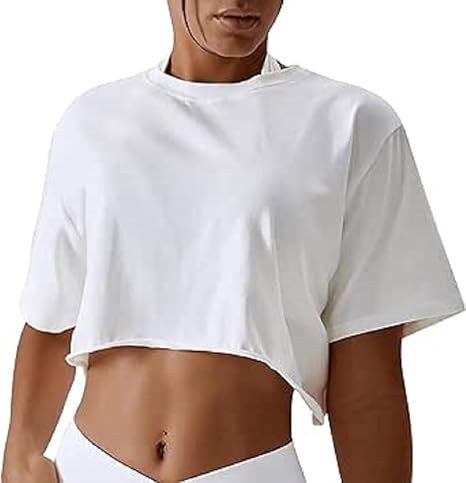 ActiveEase Women's Short Sleeve Crop Top – Yoga & Running Tee