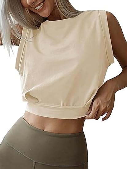 ChicFit Women's Sleeveless Crop Tank Top – Solid Summer Workout & Yoga Top