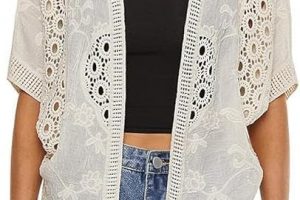 Elegant Lace Crochet Bolero Shrug – Women’s Open Cardigan