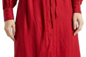 Gant Satin Stripe Relaxed Shirt Dress – Red